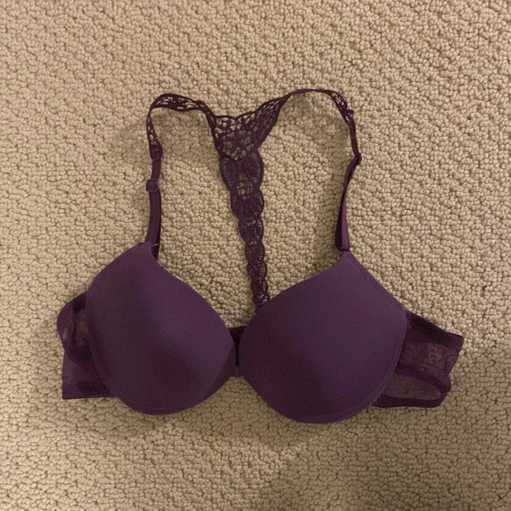 Purple lace bra